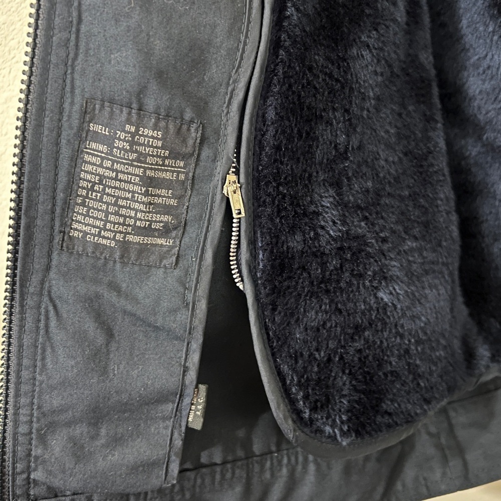 Jack Nicklaus Jacket | 42 R | Blue Removable Fur Lined Zip Bomber - Picture 4 of 4